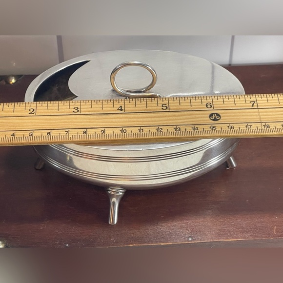 Antique Walker & Hall Non-Stain Silver Plated Moustache Pedestal Spoon Warmer - Picture 11 of 13